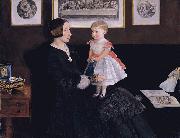 Sir John Everett Millais Mrs James Wyatt Jr and her Daughter Sarah oil painting on canvas